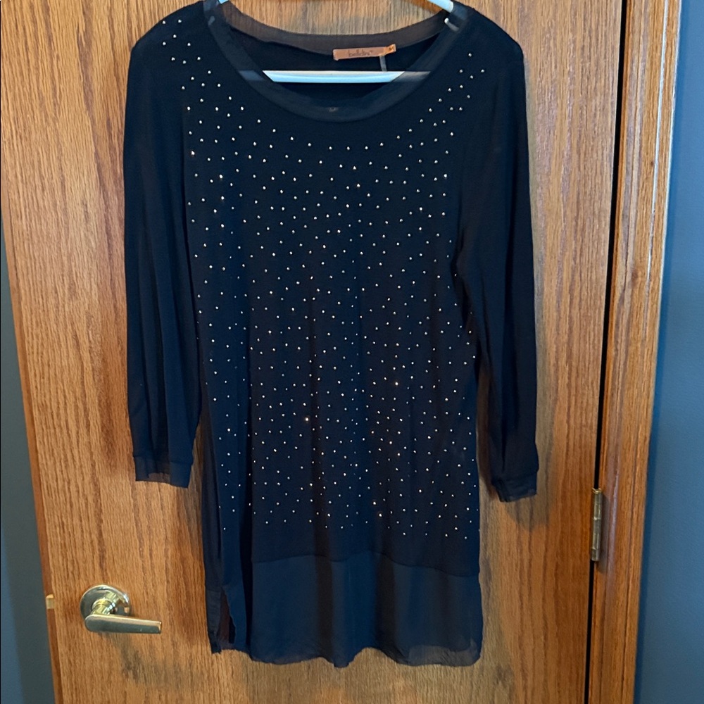 Belldini Black Studded Tunic Top
